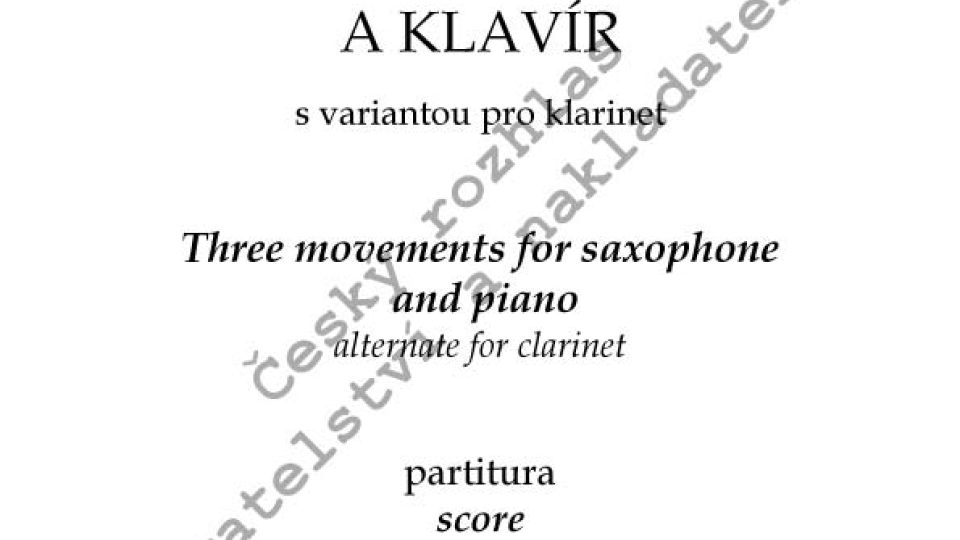 Milan Báchorek - Tři věty pro saxofon a klavír