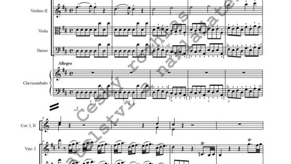 F. X. Dušek (editor Vojtěch Spurný) - Concerto per il clavicembalo, due corni, due violini, viola e basso in D