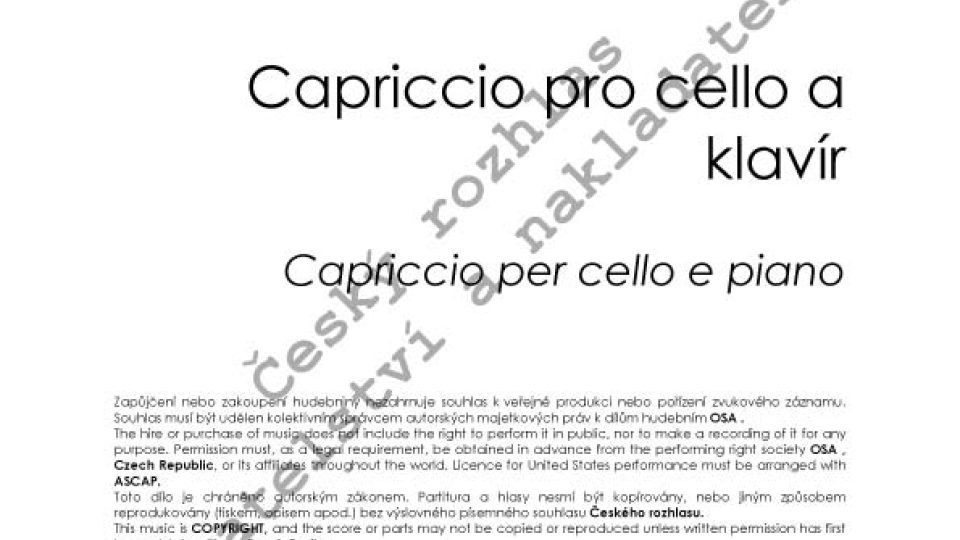 Capriccio pro cello a klavír - Jiří Gemrot