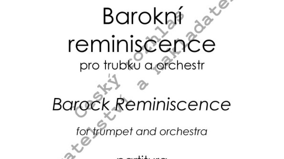 Barokní reminiscence - Jan Kučera / partitura