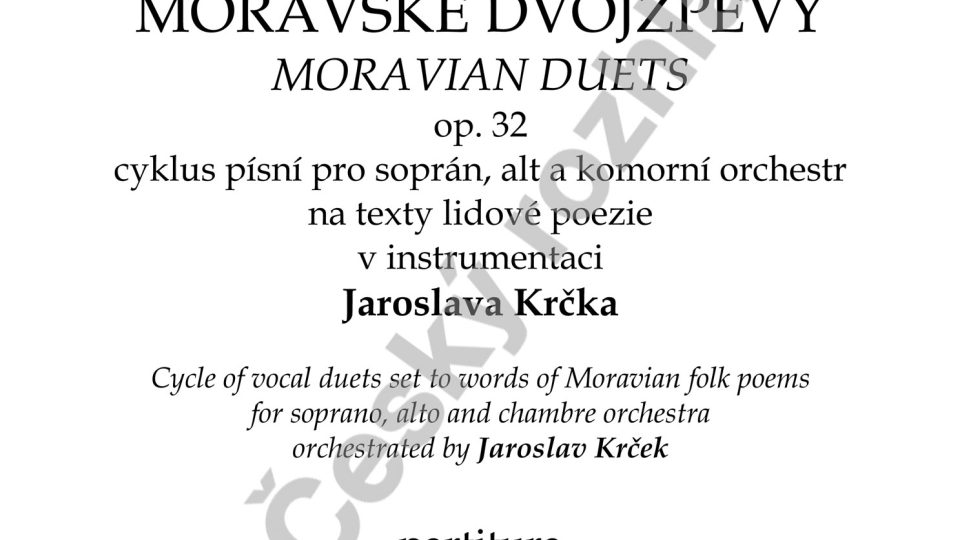 Moravské dvojzpěvy - Antonín Dvořák