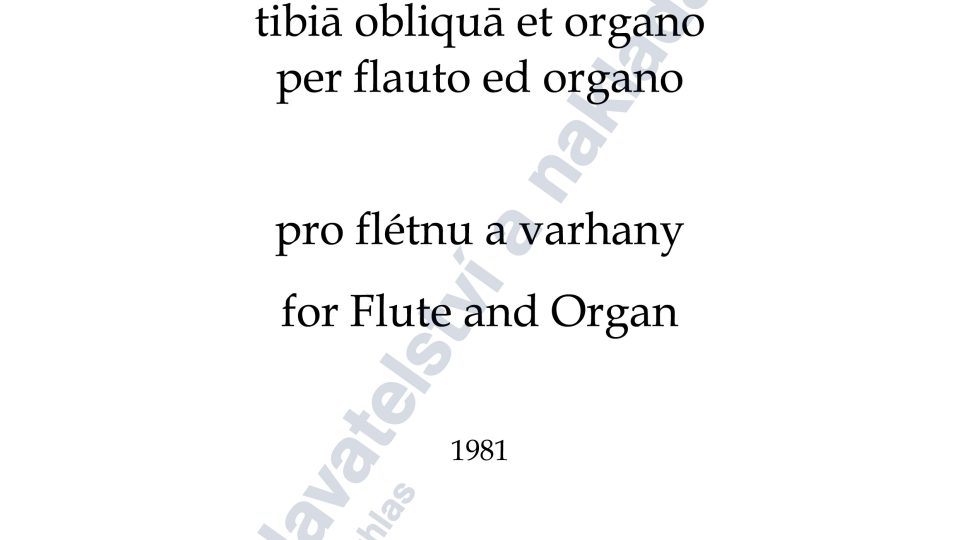 Sonata da chiesa II pro flétnu a varhany - Jan Novák