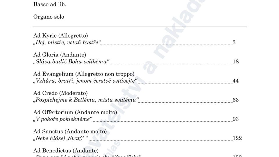 Česká mše vánoční / komorní verze - J. J. Ryba (ed. V. Spurný)
